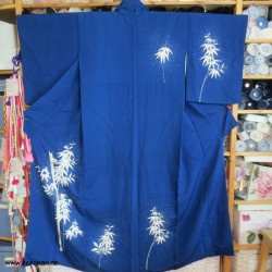 Bambus auf blau Tsukesage...