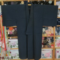 Hitoe Woll Kimono, blau