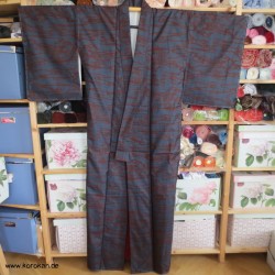 Tsunami Kasuri Tsumugi Kimono