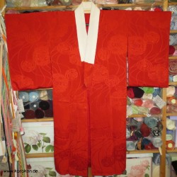 rote Phönix Seide Juban Kimono